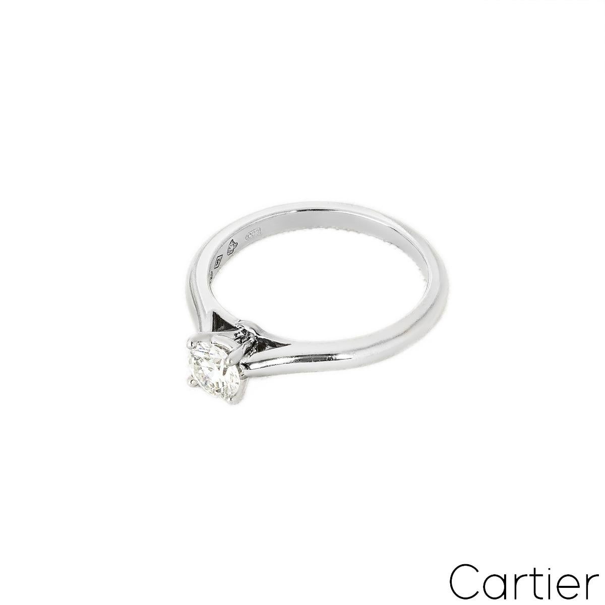 Cartier Anello in platino con diamante taglio brillante rotondo solitario 1895 0,30ct H/VS2 In condizioni ottime in vendita a Mayfair, London, London