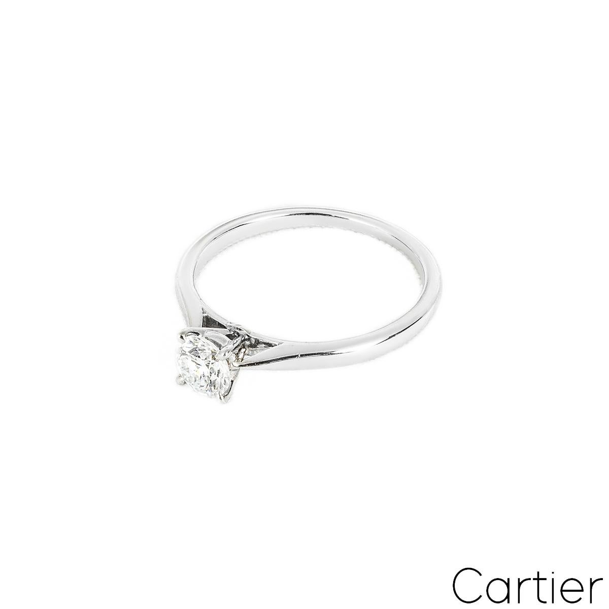Cartier Platin Rund Brillantschliff Diamant Solitär 1895 Ring 0,36ct I/VVS2 im Zustand „Hervorragend“ im Angebot in Mayfair, London, London