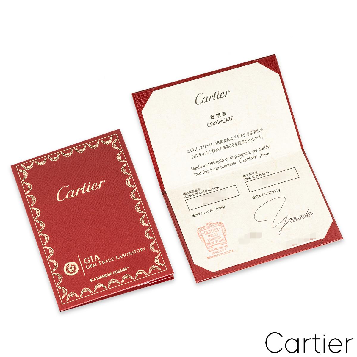 Cartier Platin Rund Brillantschliff Diamant Solitär 1895 Ring 0,36ct I/VVS2 Damen im Angebot
