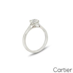 Anello Cartier in platino con diamante rotondo taglio brillante solitario 1895 0,68 ct G/VS1