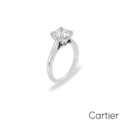 Cartier Platinum Round Brilliant Cut Solitaire 1895 Ring 1.37ct G/VVS1 GIA Cert