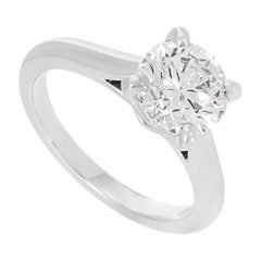 Cartier Platinum Round Brilliant Cut Solitaire 1895 Ring 1.37ct G/VVS1 GIA Cert