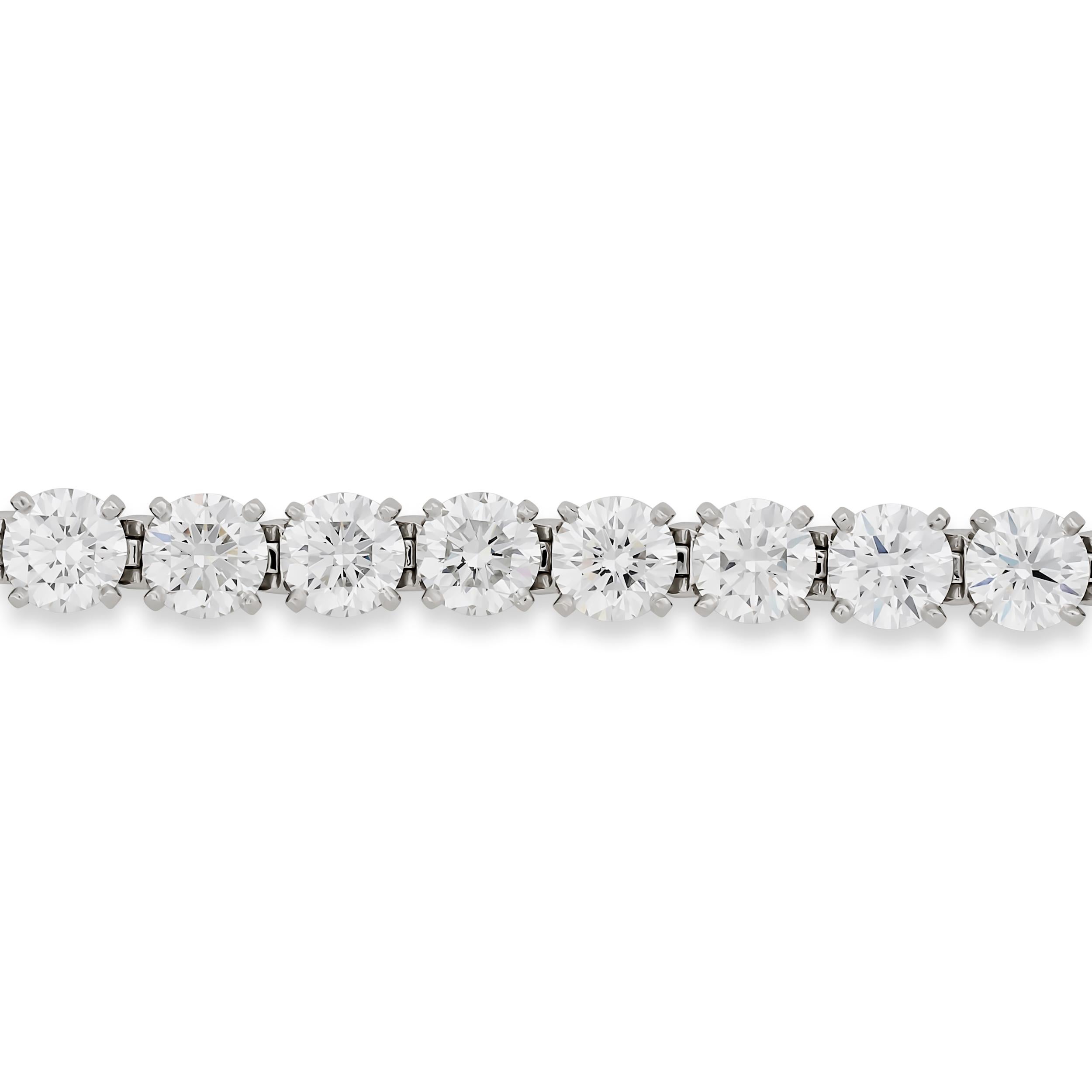 Cartier Platin-Tennisarmband mit runden Diamanten 15,50 Karat (Rundschliff) im Angebot