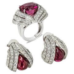 Cartier Platinum Rubellite & Diamond Jewellery Suite