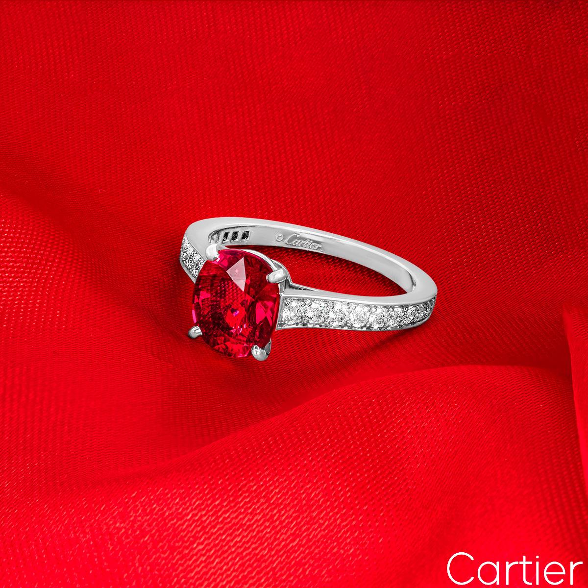 Cartier Platinum Ruby & Diamond Ring 2.36 Carat 1