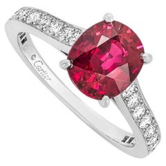 Cartier Platinum Ruby & Diamond Ring 2.36 Carat