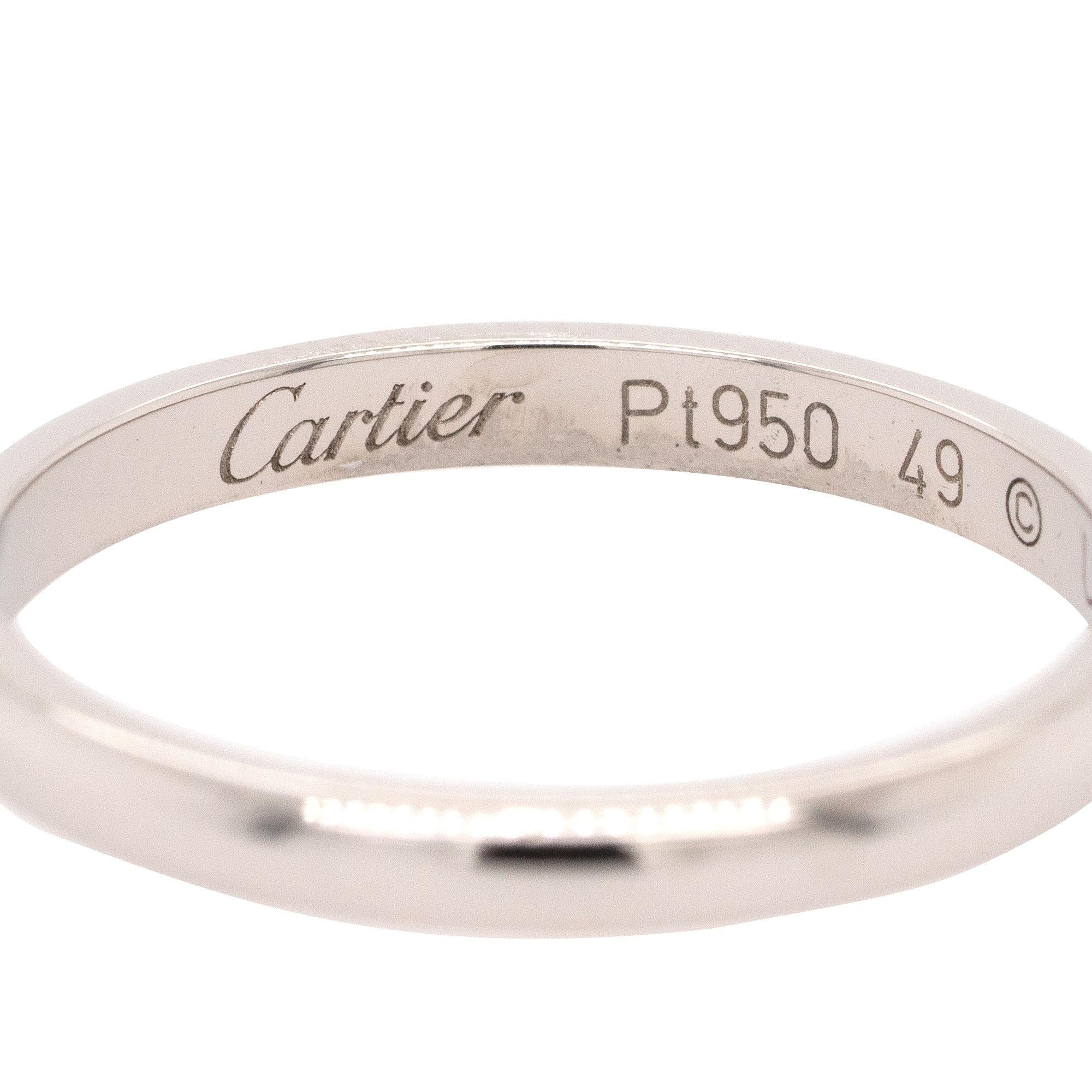 Women's or Men's Cartier Platinum Smooth Smooth Band Ring For Sale