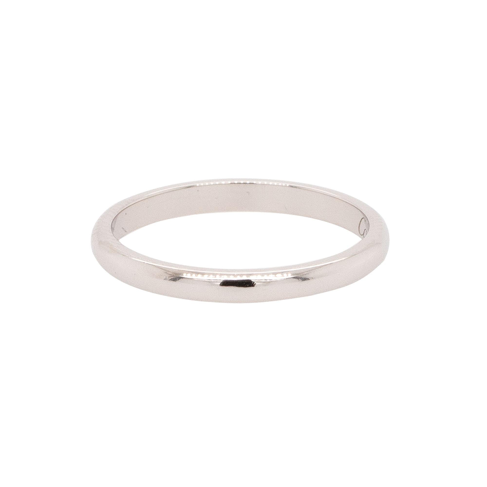 Cartier Platinum Smooth Smooth Band Ring For Sale 1