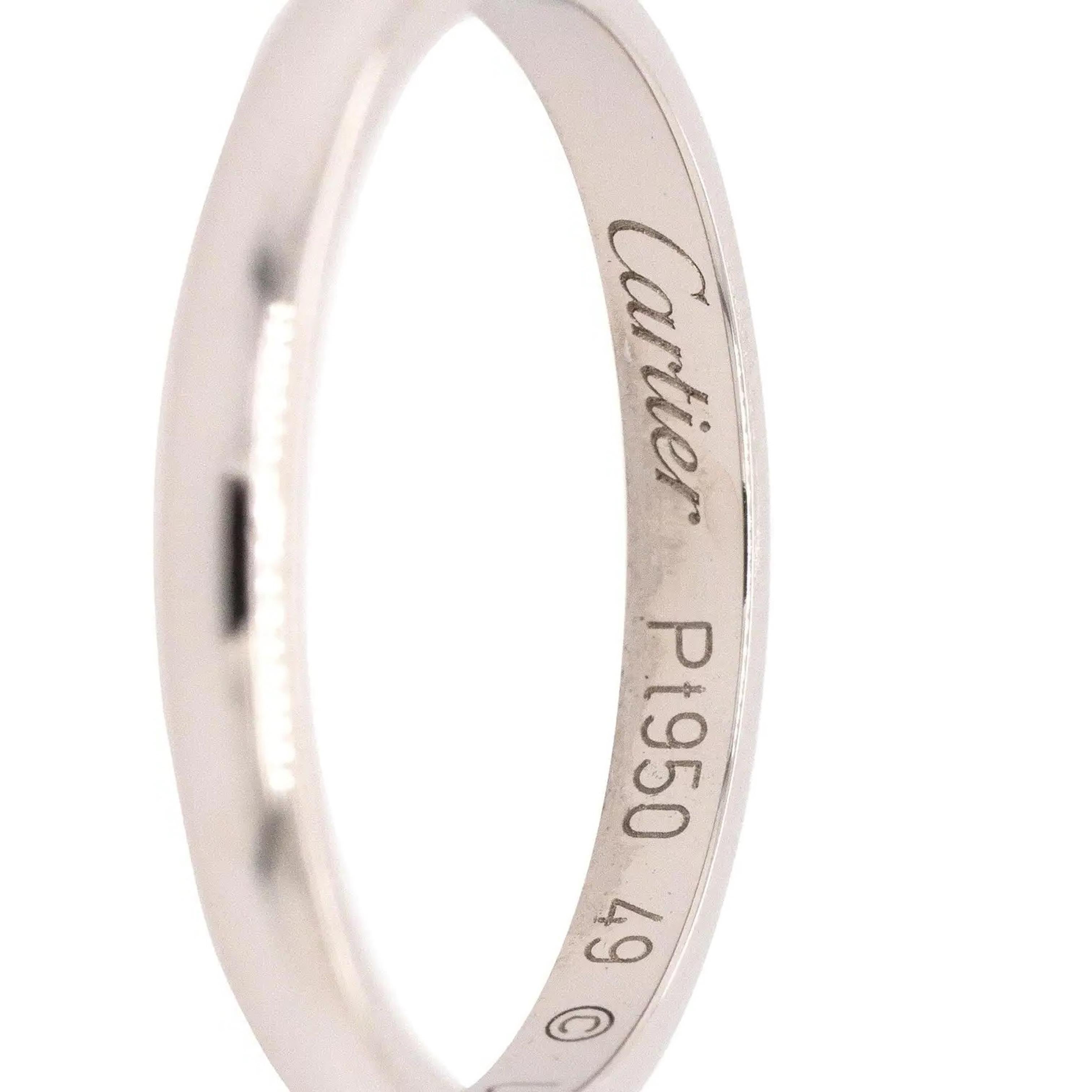 Cartier Bague jonc lisse en platine, taille 49 en vente 3