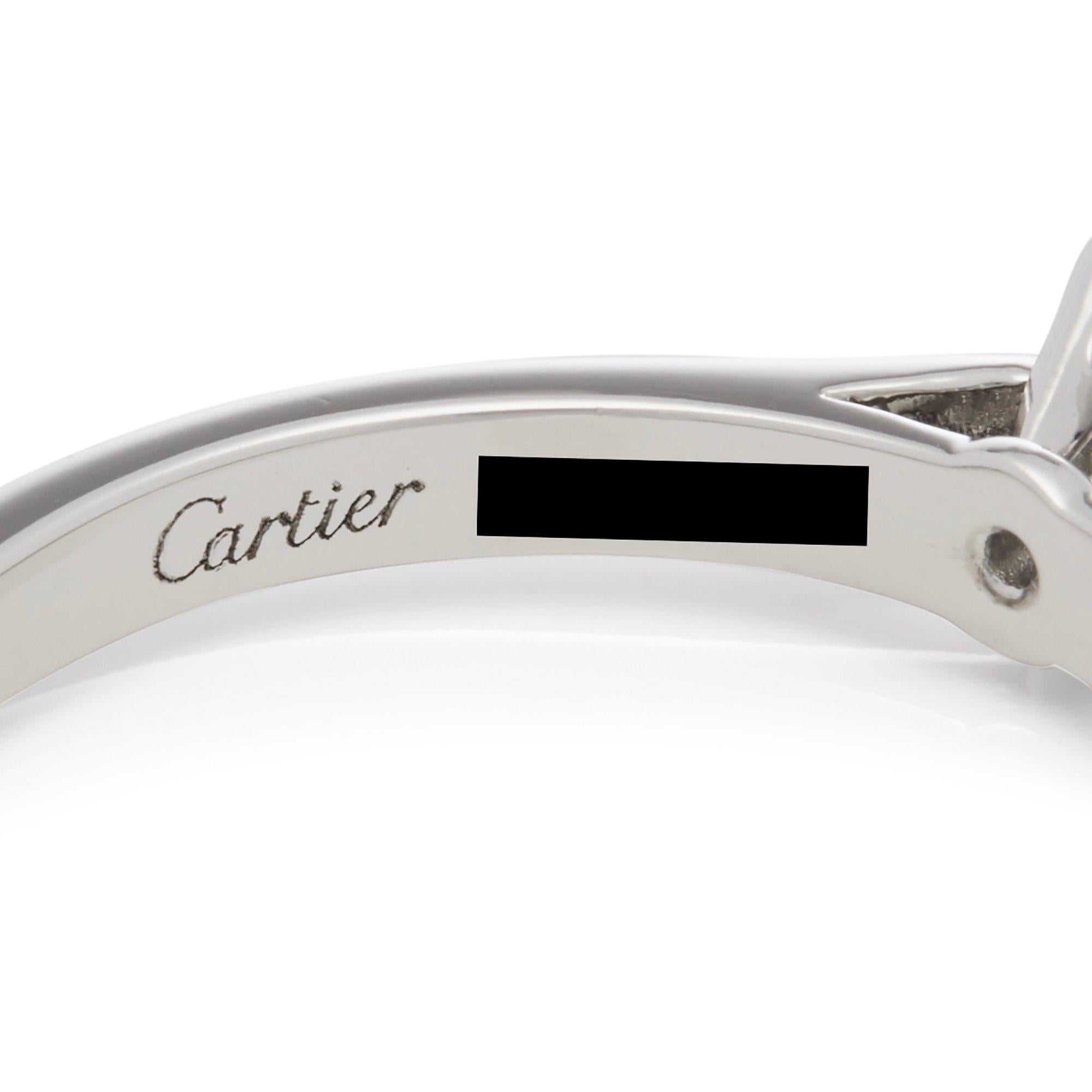 Contemporary Cartier Platinum Solitaire 1895 Ring