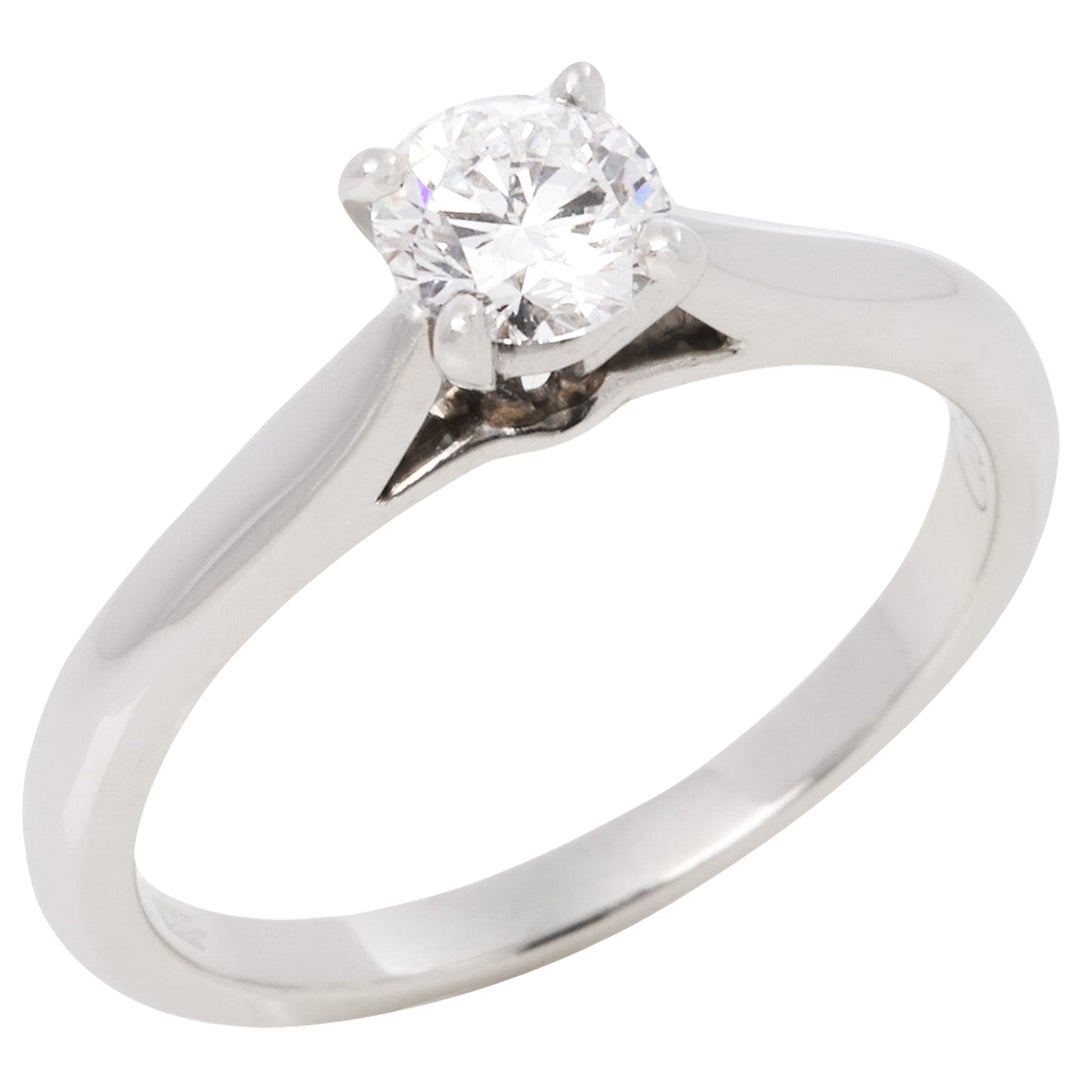 Cartier Platinum Solitaire 1895 Ring For Sale