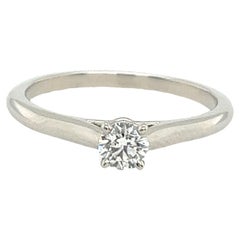 Cartier Platinum Solitaire Diamond Ring set with GIA 0.25ct F/VVS2 Round Diamond