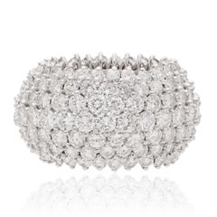 CARTIER Platinum Three Row Shared Prong Round Brilliant Diamond Eternity Band