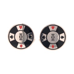 Cartier Playing Card Cufflinks in Silver