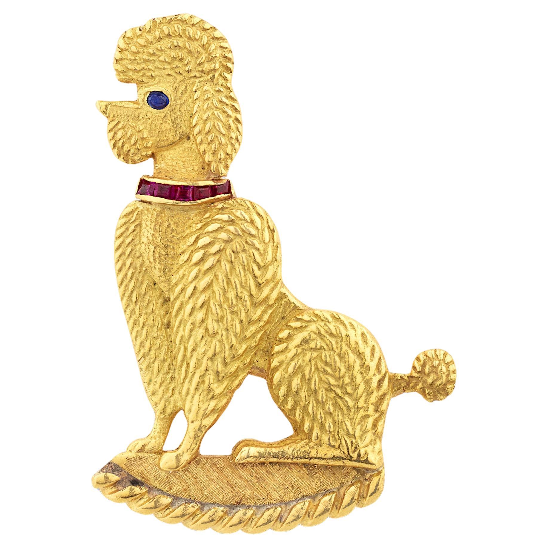 Cartier Poodle Pin For Sale