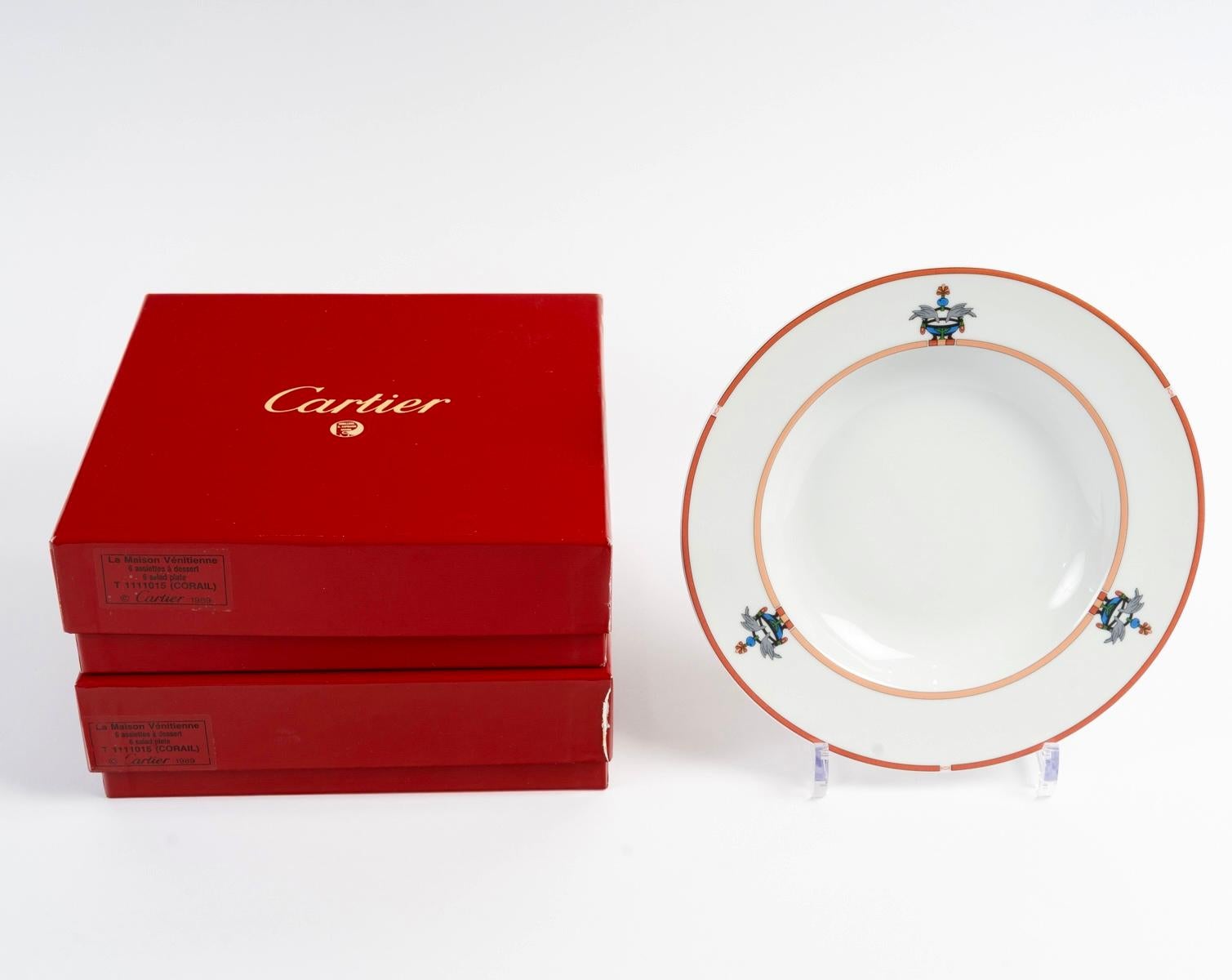 Cartier - Porcelain Tableware Maison Venitienne 65 Pieces New in Boxes For Sale 4