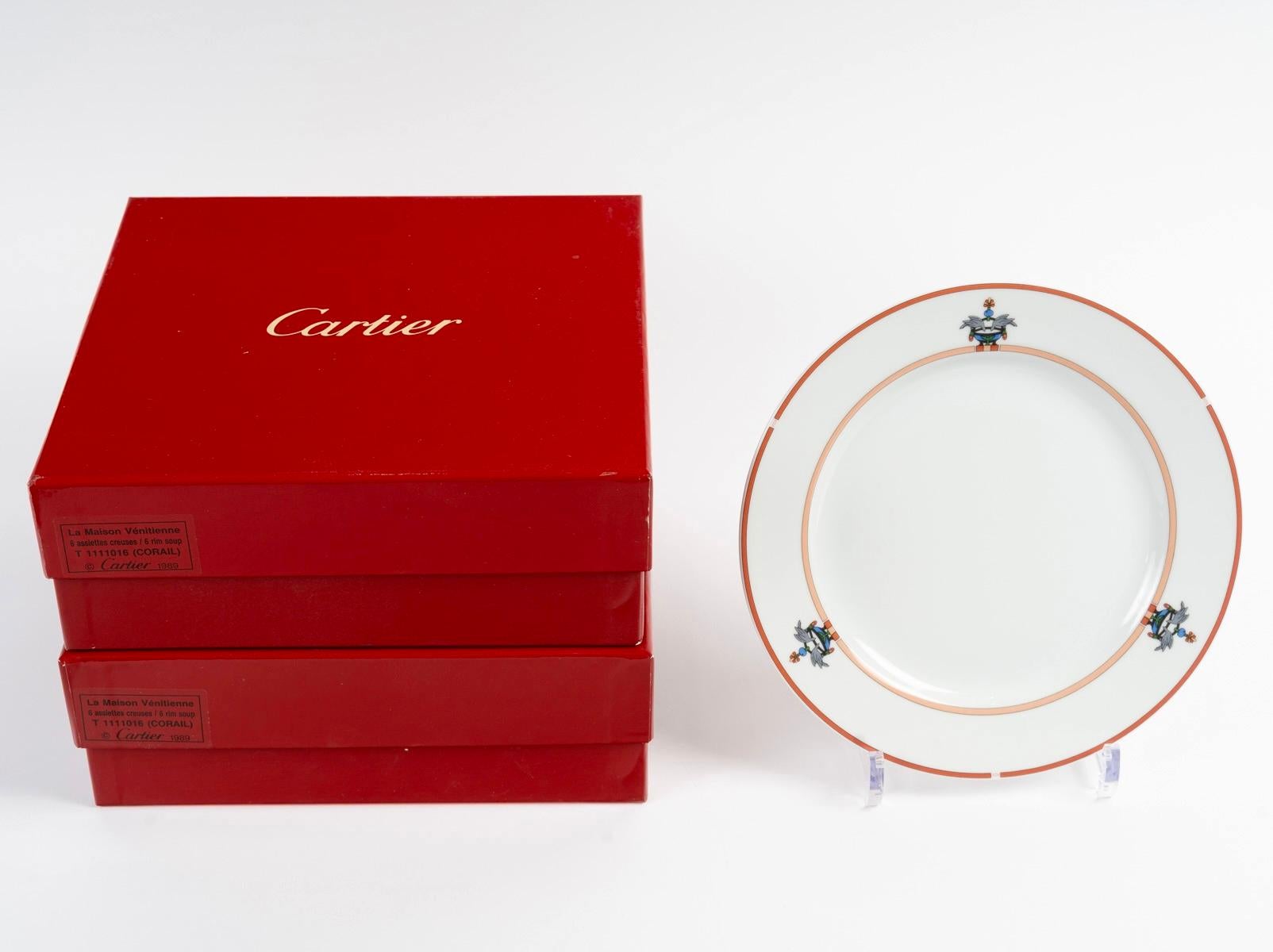 Cartier - Porcelain Tableware Maison Venitienne 65 Pieces New in Boxes For Sale 5