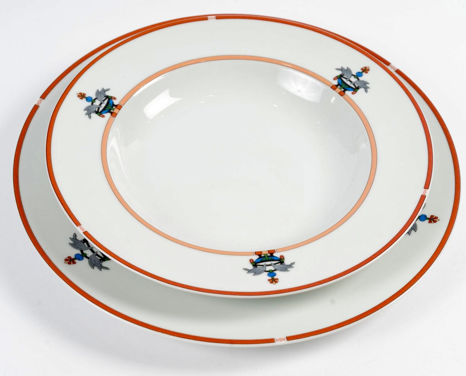 Cartier - Porcelain Tableware Maison Venitienne 65 Pieces New in Boxes In Excellent Condition For Sale In Boulogne Billancourt, FR