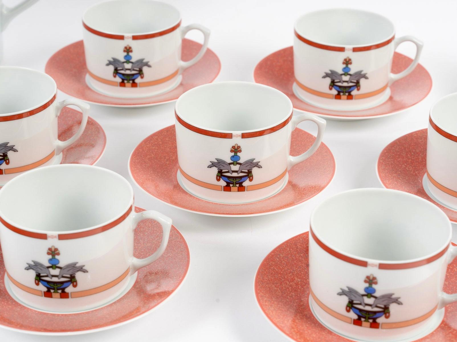 Cartier - Porcelain Tableware Tea Set Maison Venitienne - 12 People In Excellent Condition For Sale In Boulogne Billancourt, FR