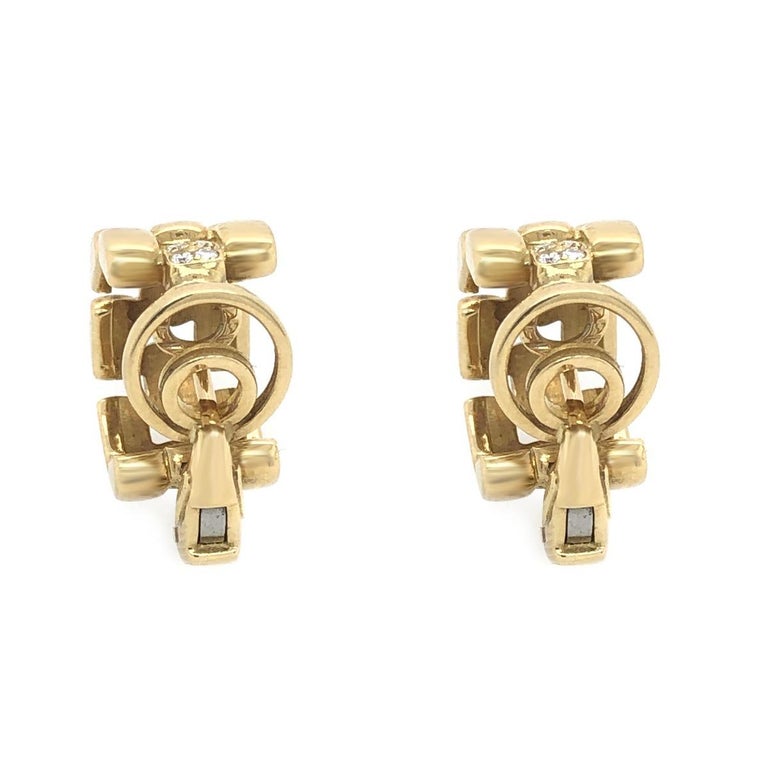 Cartier Post Ear Clip Earring Set with 0.30 Carat of Diamond at 1stDibs