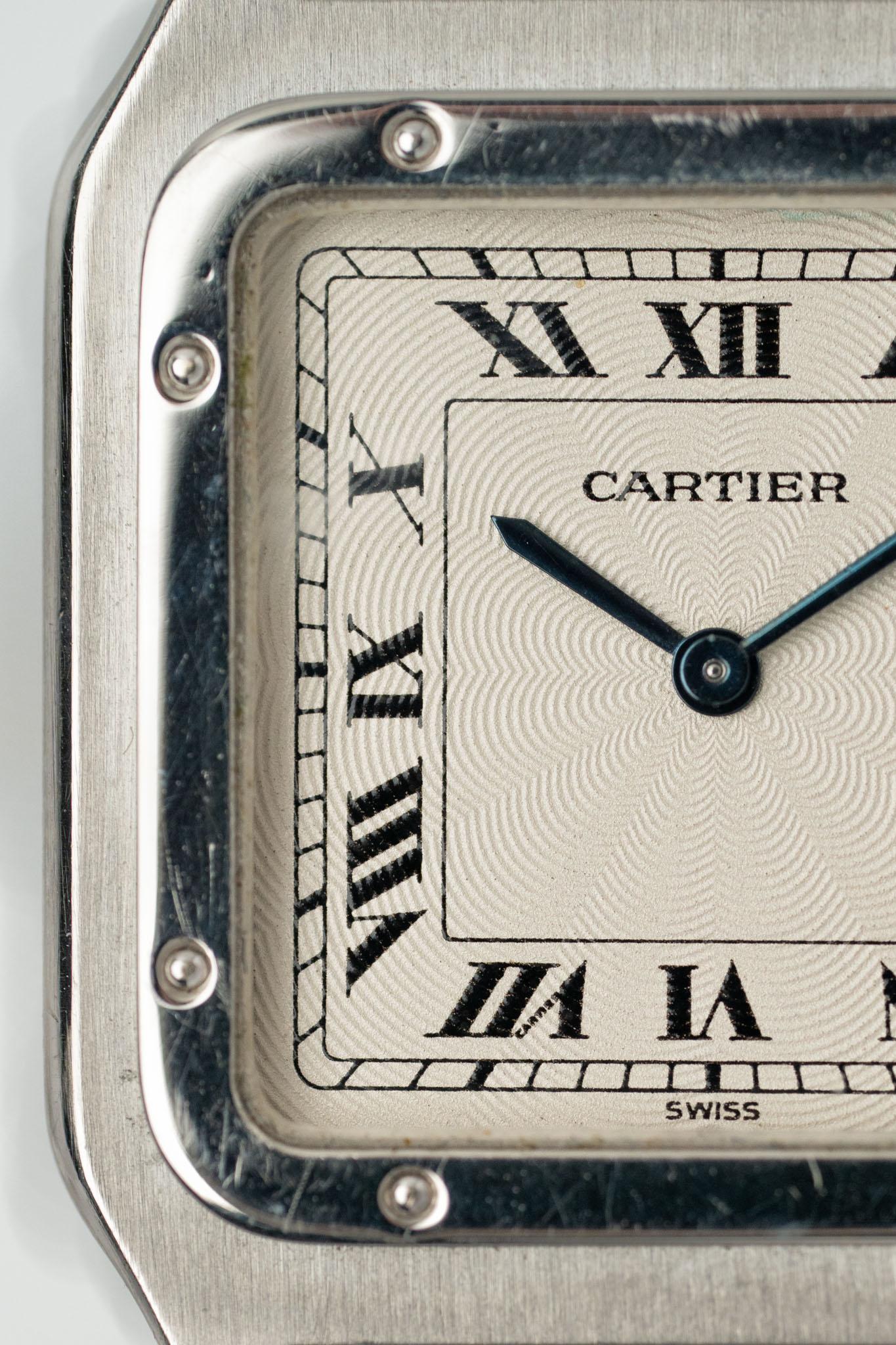 Cartier Pre CPCP Santos Dumont LM 1575 Placa Extra Suizo Guilloché Platnium 1990 en Bueno estado para la venta en SYDNEY, AU