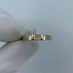 Cartier Princess Cut Diamond 18 Karat Yellow Gold Band Ring in Cartier Box