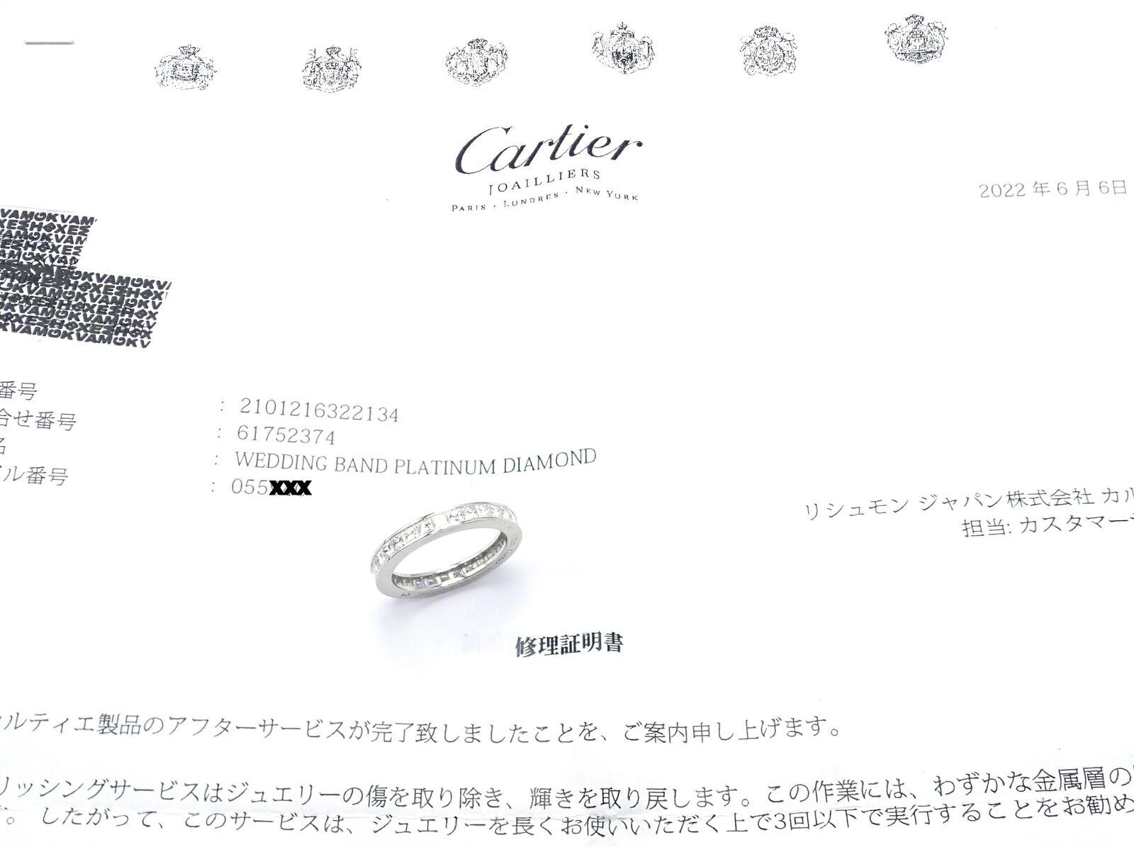 Cartier Princess Cut Diamond Eternity Platinum Band Ring For Sale 6