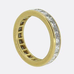 Cartier Princess Cut Diamond Full Eternity Ring Size O 1/2 (56)