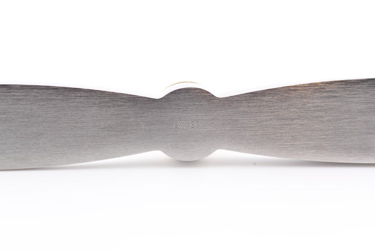 Ouvre-lettre Élégant En Forme D'Hélice - Métal Chromé Brillant, 18.5 Cm - Avec Boîte Cadeau - Pour Bureau, Décoration