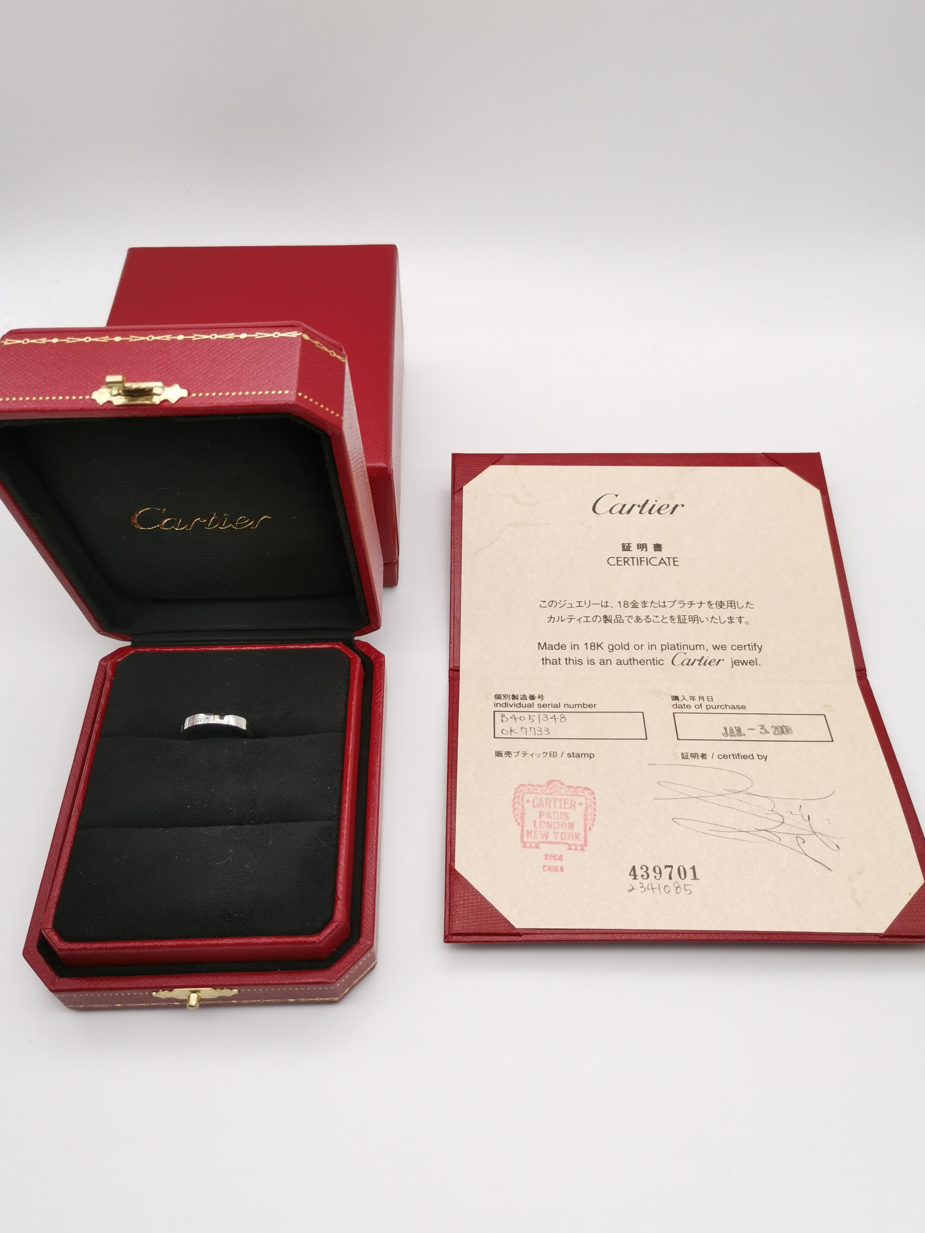 Cartier PT950 1P Diamond Wedding Band Ring 3