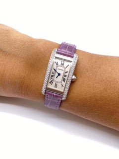 Cartier Purple Tank Américaine 18 Ct Women's Watch