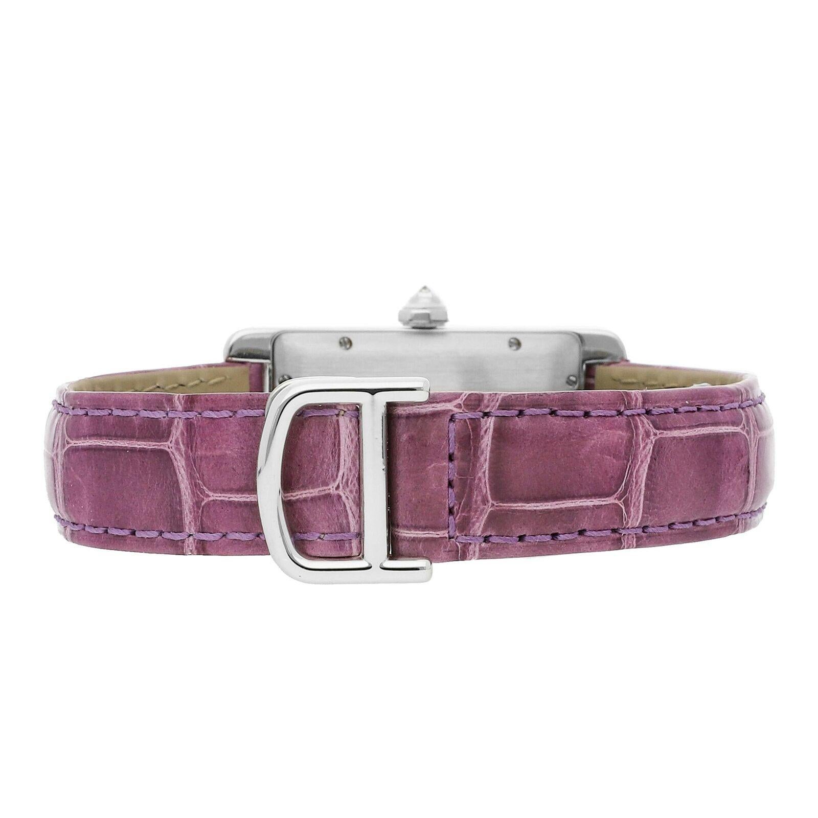 Women's or Men's Cartier Tank Américaine 18 Ct Women's Watch, Purple Strap