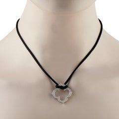 Cartier Quatrefoil 18K White Gold Diamond Pendant Necklace CA21-031626