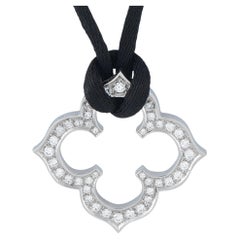 Cartier Quatrefoil 18K White Gold Diamond Pendant Necklace CA21-031626