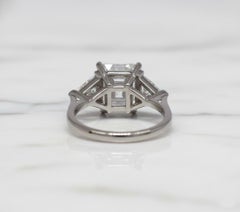 Cartier Radiant Cut Diamond Three-Stone Platinum Engagement Ring