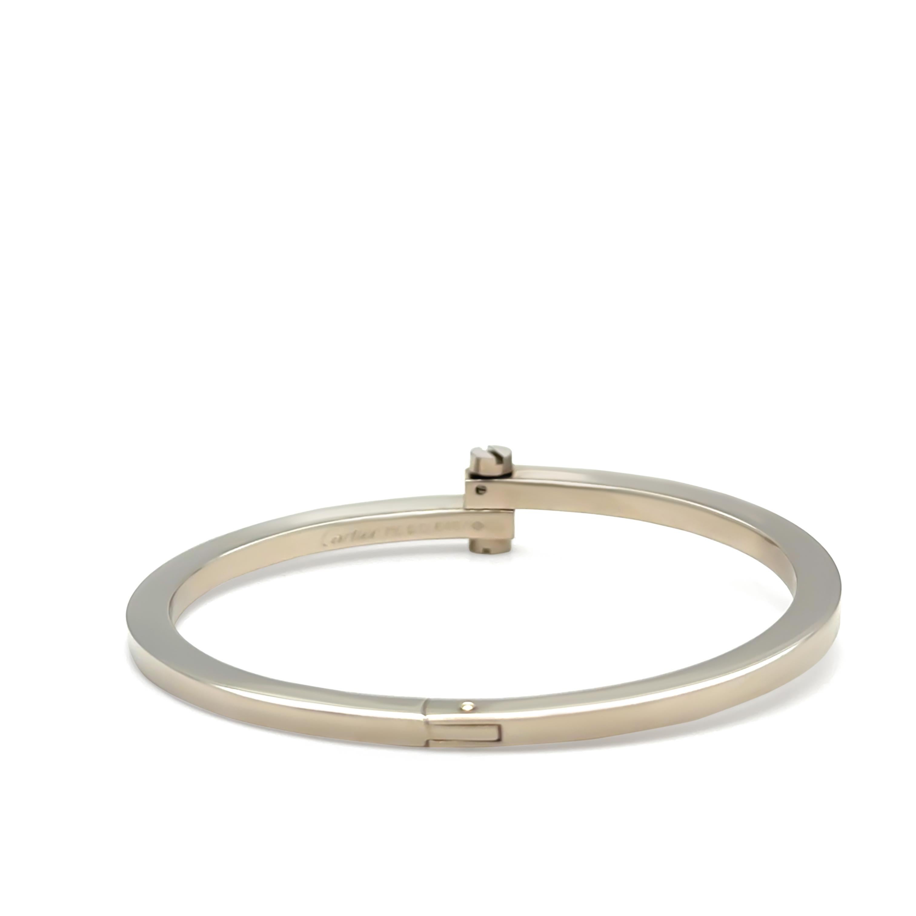 A rare and iconic piece, this Cartier Menotte handcuff bracelet is meticulously crafted in 18ct white gold, weighing 60.28 grams. Dating from the 1980s, the bracelet features Cartier’s signature minimalistic design, with delicately intertwined