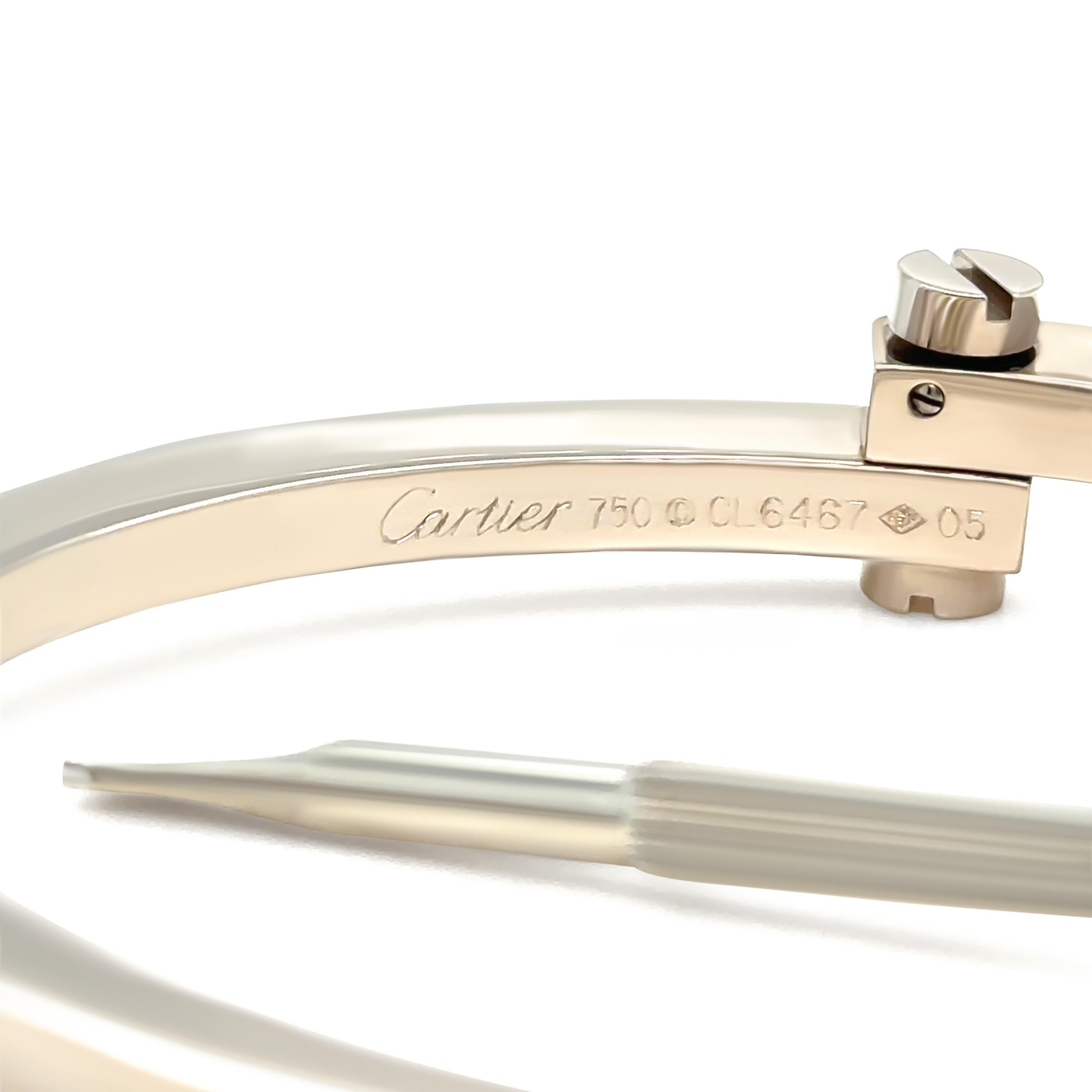 Cartier Rare 1980s 18ct White Gold Menotte Handcuff Bracelet 60.28g For Sale 1
