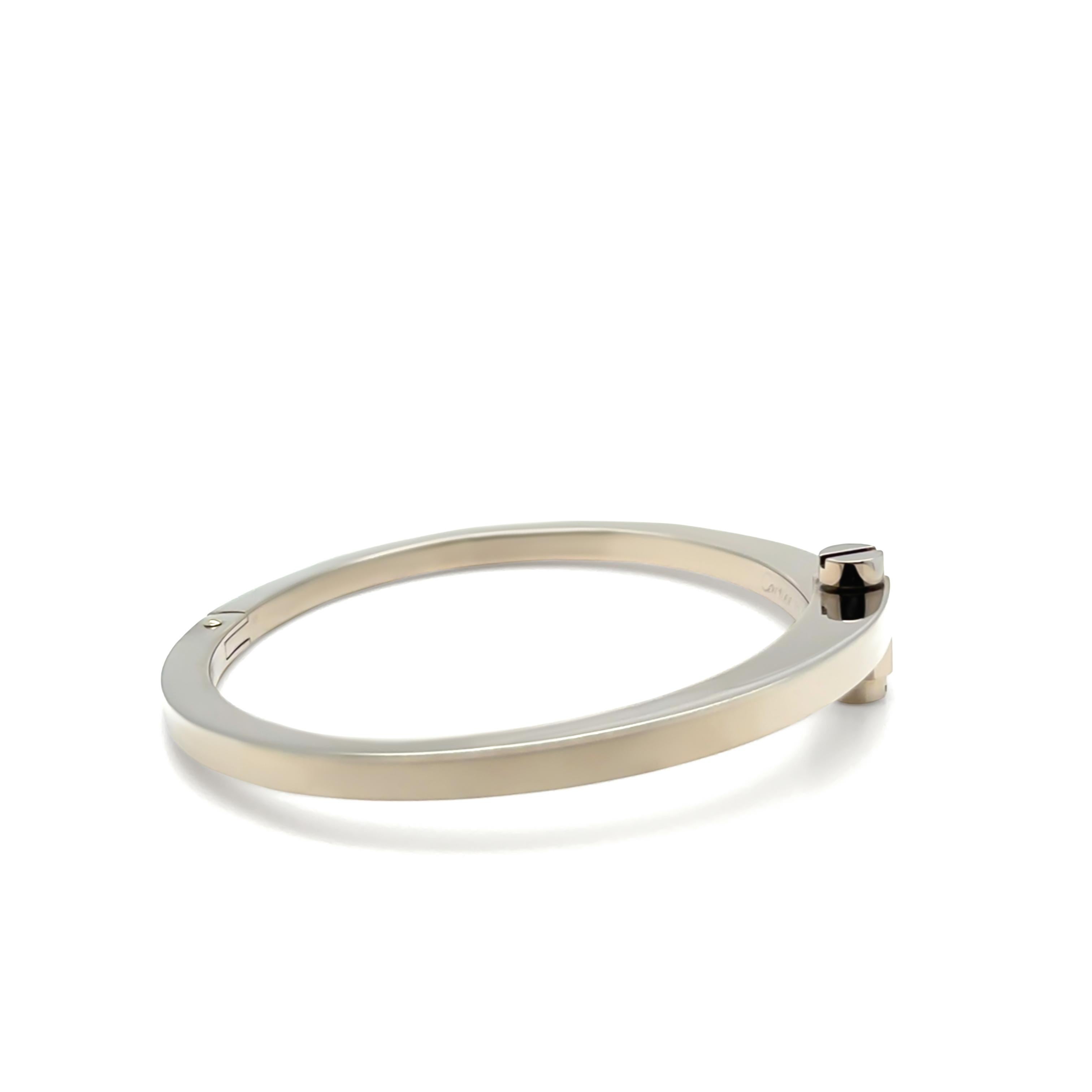 Cartier Rare 1980s 18ct White Gold Menotte Handcuff Bracelet 60.28g For Sale 2