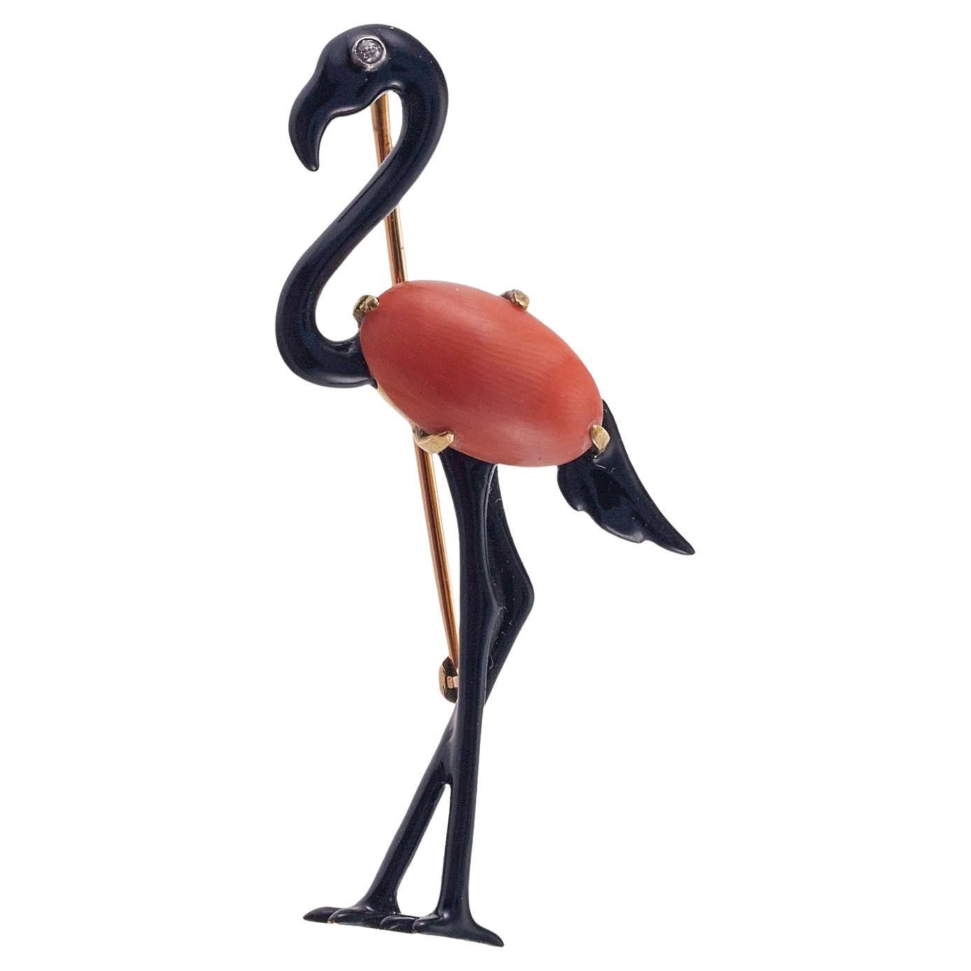 Vintage Flamingo Brooch - 10 For Sale on 1stDibs