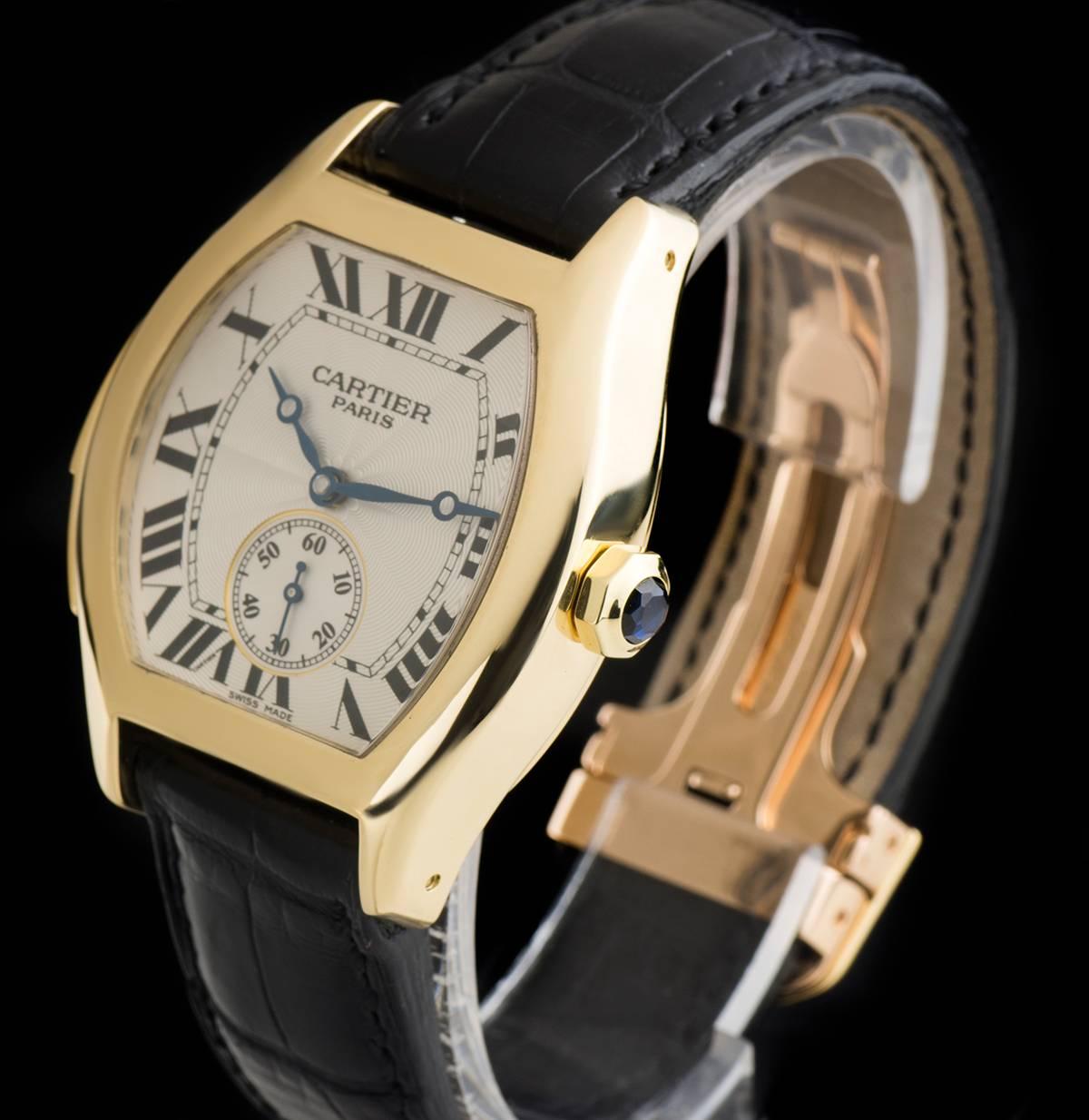 A Rare 18k Yellow Gold Limited Edition Tortue Minute Repeater Gents Wristwatch, silver guilloche dial with roman numerals and a secret signature at 