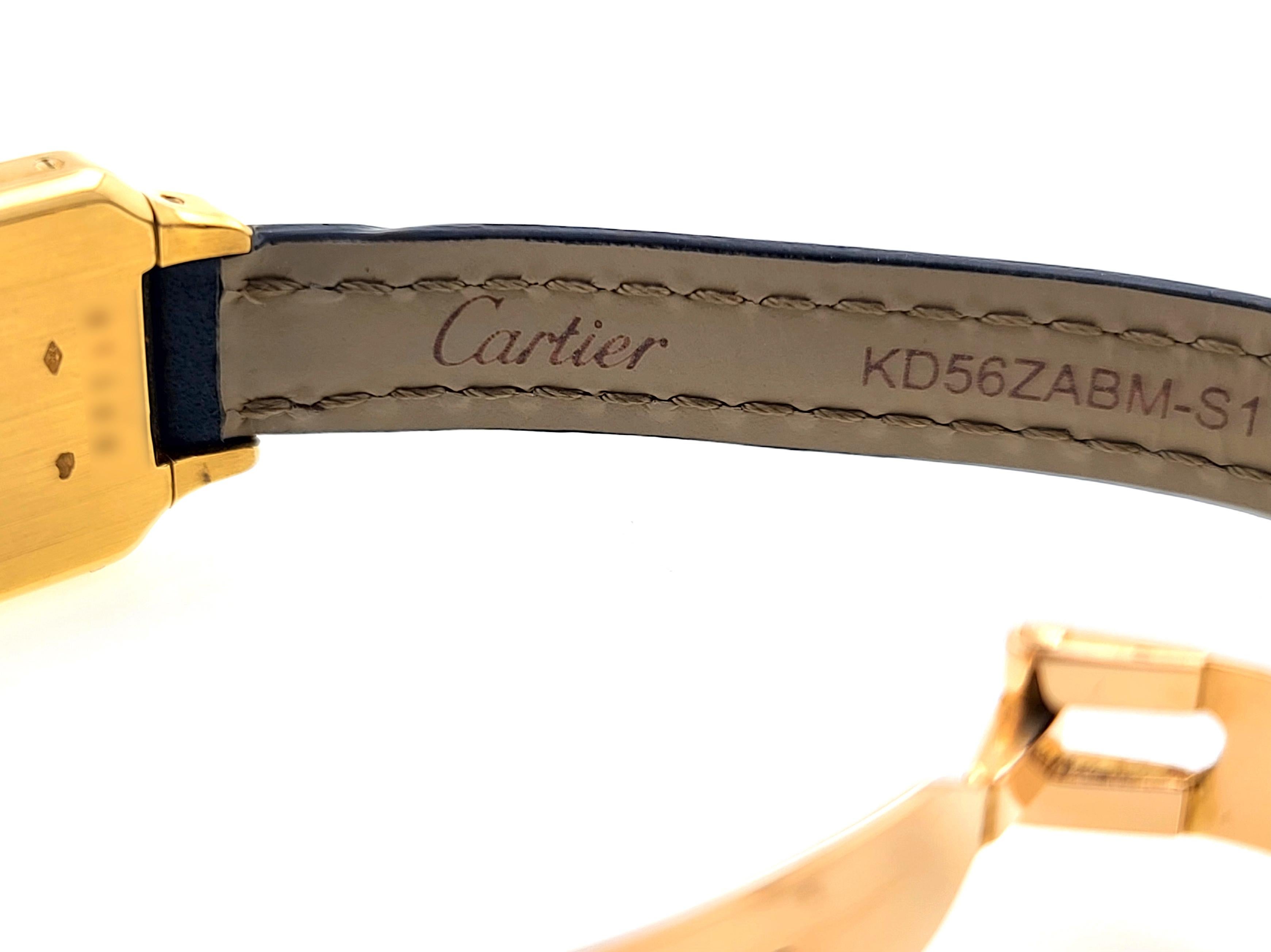Cartier RARE Mini Santos Dumont 1967 Ultra Thin Jaeger LeCoultre K850 Gold 1960 For Sale 5