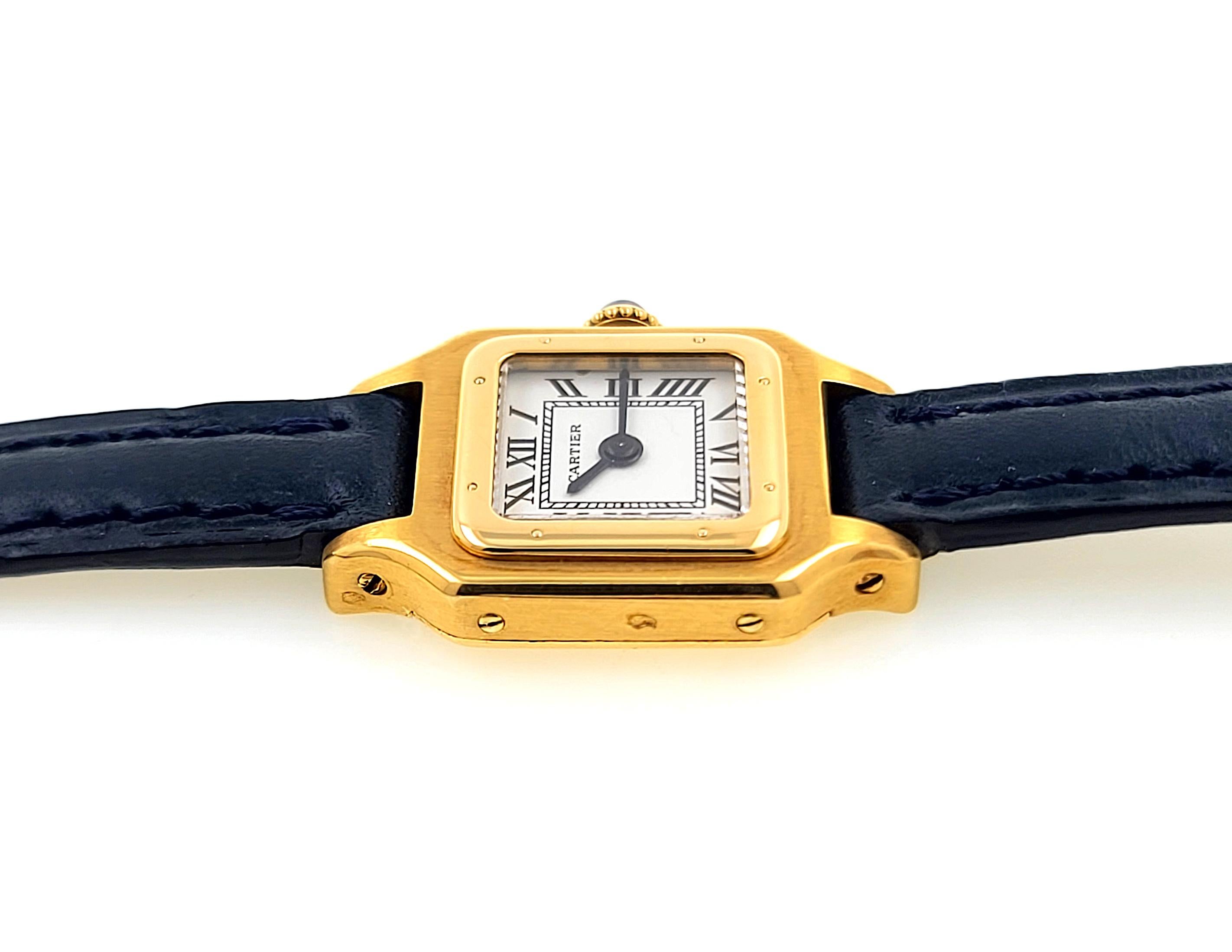 Cartier RARE Mini Santos Dumont 1967 Ultra Thin Jaeger LeCoultre K850 Gold 1960 In Excellent Condition In Neuilly-sur-Seine, IDF