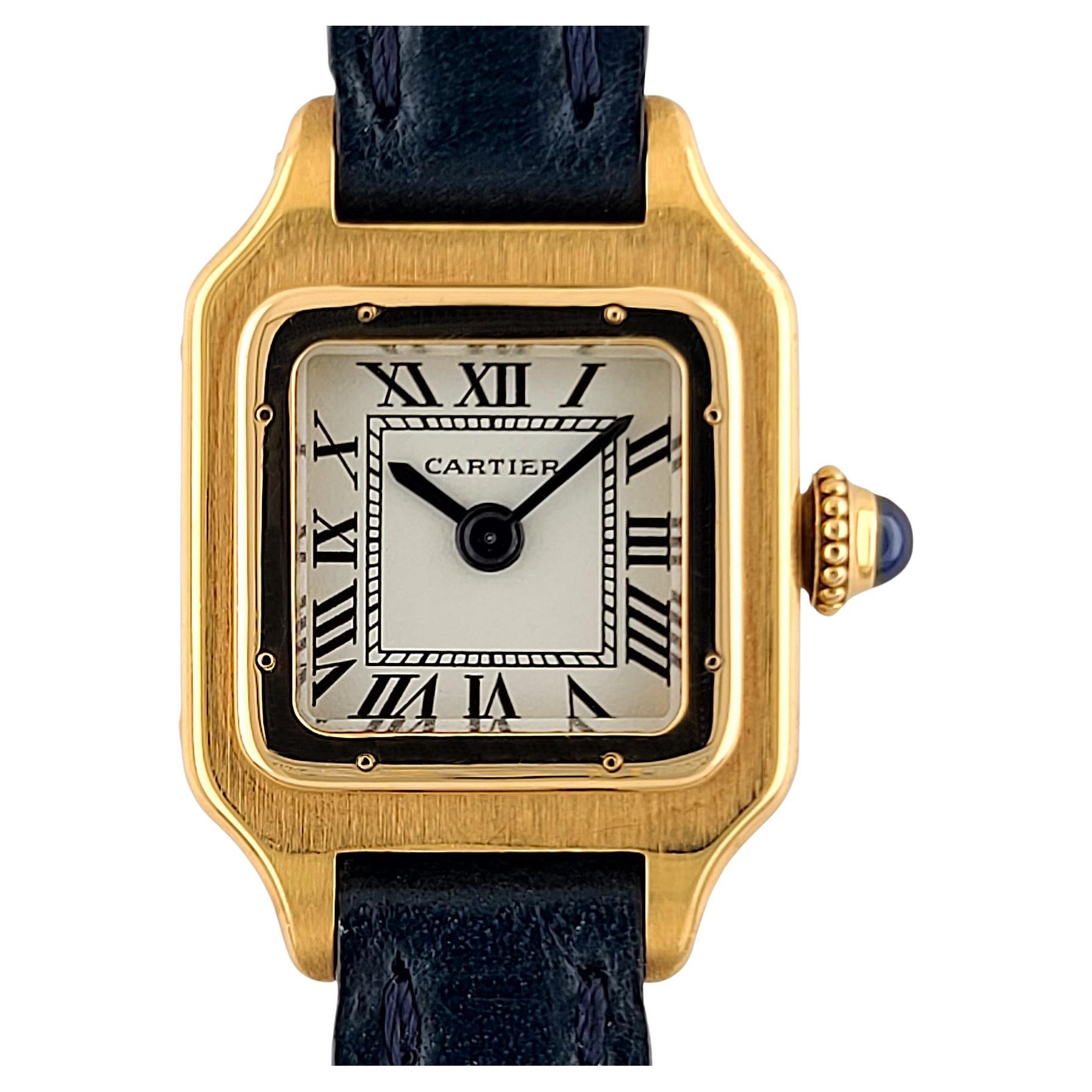 Cartier RARE Mini Santos Dumont 1967 Ultra Thin Jaeger LeCoultre K850 Gold 1960 For Sale