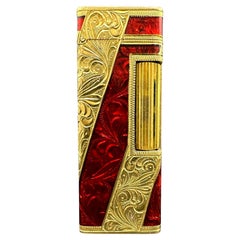Cartier Rare “Royking” 18k Gold & Red Lacquer, Vintage, circa 1970