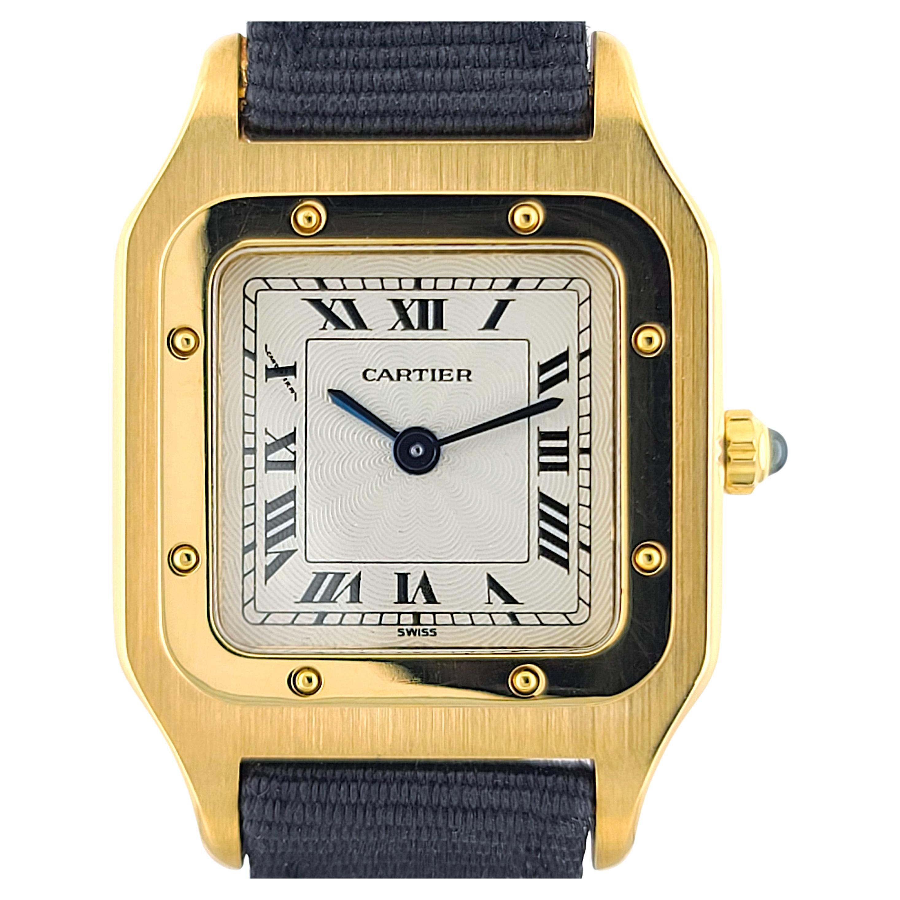 Cartier RARE Santos Dumont Guilloché Gold Ultra Thin Piguet 21 821053 Pre CPCP