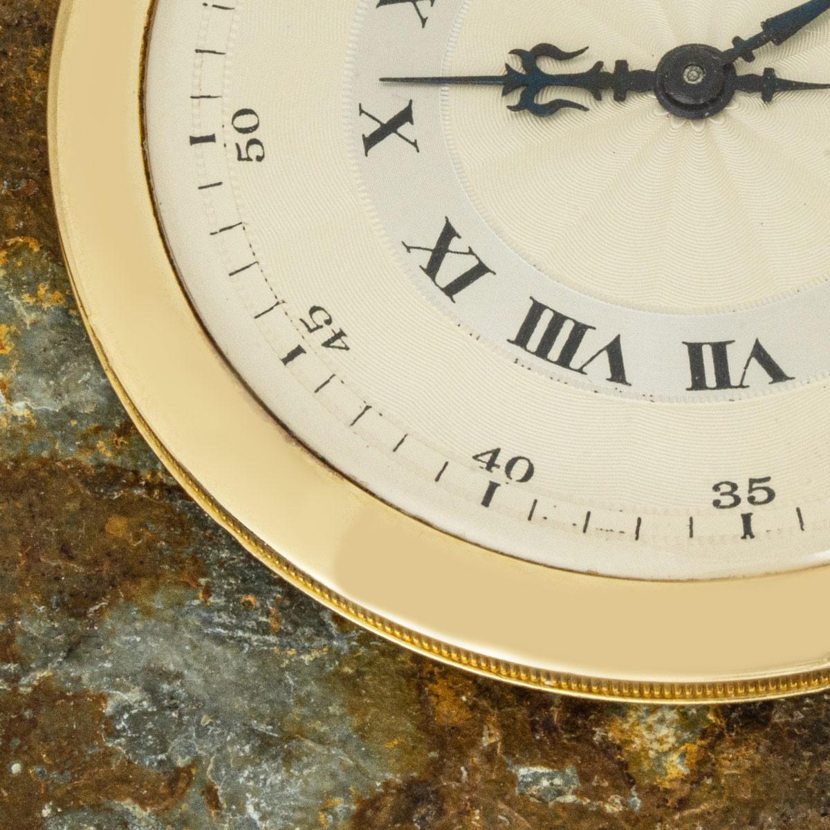 Cartier Rare Slim Gold Keyless Lever Pocket Watch C1940 For Sale 3