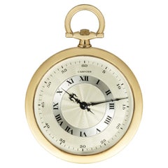 Raro orologio da tasca a leva senza chiave in oro Cartier C1940