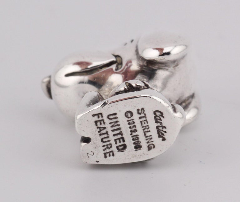 Cartier Rare Sterling Silver United Feature Snoopy Charm Pendant