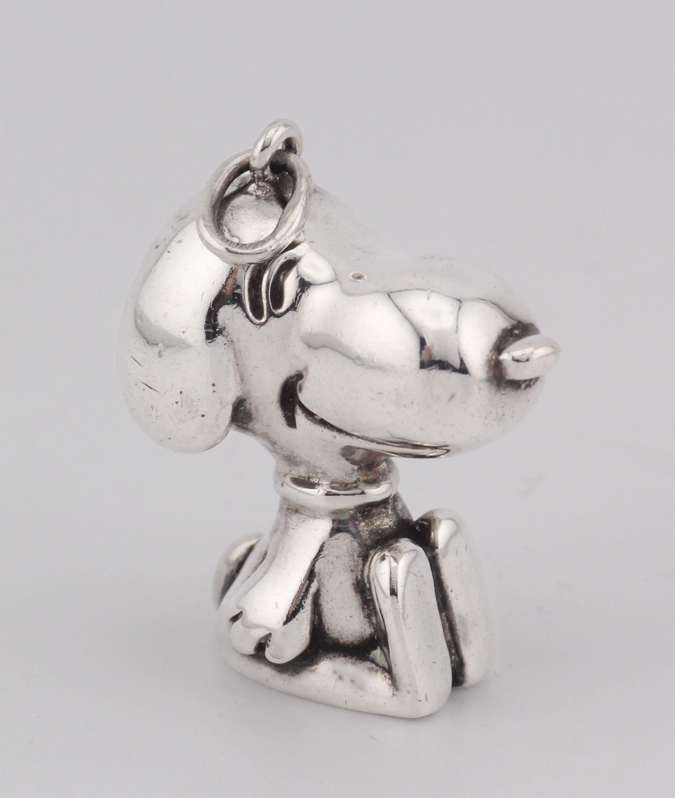 da uomo o donna Cartier Raro ciondolo in argento Sterling United Feature Snoopy 1958 1966 in vendita