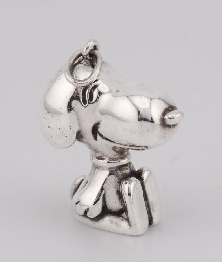 Cartier Rare Sterling Silver United Feature Snoopy Charm Pendant